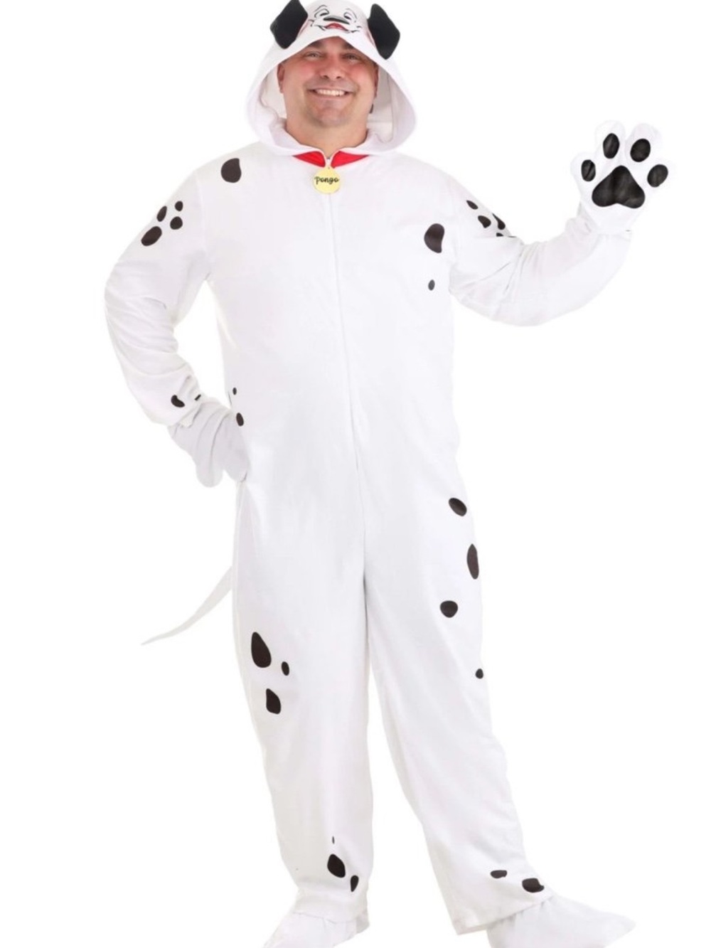 Disney Adult pongo Dalmatian Costume - White with Black Spots